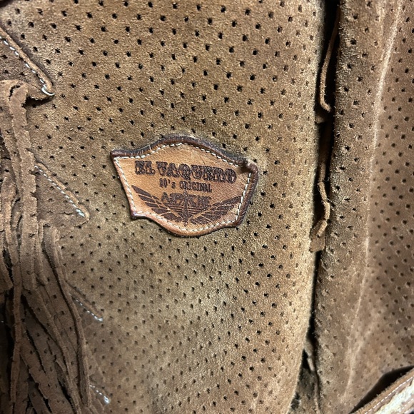 El Vaquero 80s Brown Suede Fringe  Boots size 36 Pull on Knee High - Picture 4 of 9